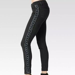 $339 PAIGE Verdugo Ankle Beaded Yuna Tux Midrise Skinny Jeans